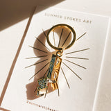 Gold Massachusetts Soft Enamel Keychain 1.5" | Massachusetts Outline Key Ring | Illustrated State Keychain