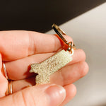 Gold Massachusetts Soft Enamel Keychain 1.5" | Massachusetts Outline Key Ring | Illustrated State Keychain