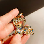 Gold Louisiana Soft Enamel Keychain 1.5" | Louisiana Outline Key Ring | Illustrated State Keychain