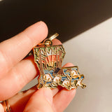 Gold Louisiana Soft Enamel Keychain 1.5" | Louisiana Outline Key Ring | Illustrated State Keychain