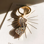 Gold New Jersey Soft Enamel Keychain 1.5" | New Jersey Outline Key Ring | Illustrated State Keychain