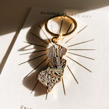Gold New Jersey Soft Enamel Keychain 1.5" | New Jersey Outline Key Ring | Illustrated State Keychain