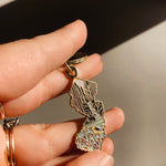 Gold New Jersey Soft Enamel Keychain 1.5" | New Jersey Outline Key Ring | Illustrated State Keychain
