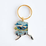 Alaska Soft Enamel Keychain | Alaska Outline Key Ring | Illustrated State Keychain 1.5"