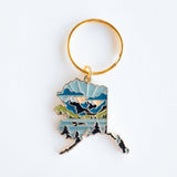 Alaska Soft Enamel Keychain | Alaska Outline Key Ring | Illustrated State Keychain 1.5"