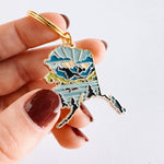 Alaska Soft Enamel Keychain | Alaska Outline Key Ring | Illustrated State Keychain 1.5"