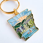 Arkansas Soft Enamel Keychain | Arkansas Outline Key Ring | Illustrated State Keychain 1.5"