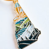New Hampshire Soft Enamel Keychain | New Hampshire Outline Key Ring | Illustrated State Keychain 1.5"