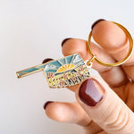 Oklahoma Soft Enamel Keychain | Oklahoma Outline Key Ring | Illustrated State Keychain 1.5"
