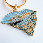South Carolina Soft Enamel Keychain | South Carolina Outline Key Ring | Illustrated State Keychain 1.5"