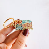 South Dakota Soft Enamel Keychain | South Dakota Outline Key Ring | Illustrated State Keychain 1.5"