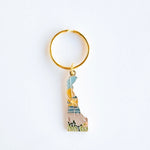 Delaware Soft Enamel Keychain | Delaware Outline Key Ring | Illustrated State Keychain 1.5"