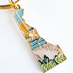 Delaware Soft Enamel Keychain | Delaware Outline Key Ring | Illustrated State Keychain 1.5"