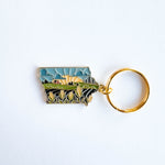 Iowa Soft Enamel Keychain | Iowa Outline Key Ring | Illustrated State Keychain 1.5"