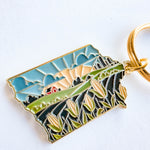 Iowa Soft Enamel Keychain | Iowa Outline Key Ring | Illustrated State Keychain 1.5"