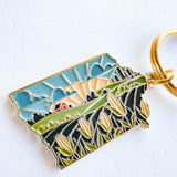 Iowa Soft Enamel Keychain | Iowa Outline Key Ring | Illustrated State Keychain 1.5"