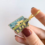 Iowa Soft Enamel Keychain | Iowa Outline Key Ring | Illustrated State Keychain 1.5"
