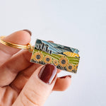 Kansas Soft Enamel Keychain | Kansas Outline Key Ring | Illustrated State Keychain 1.5"