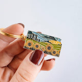 Kansas Soft Enamel Keychain | Kansas Outline Key Ring | Illustrated State Keychain 1.5"