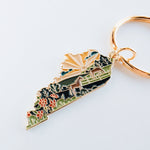 Kentucky Soft Enamel Keychain | Kentucky Outline Key Ring | Illustrated State Keychain 1.5"