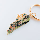 Kentucky Soft Enamel Keychain | Kentucky Outline Key Ring | Illustrated State Keychain 1.5"