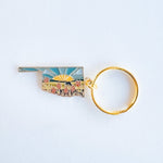 Oklahoma Soft Enamel Keychain | Oklahoma Outline Key Ring | Illustrated State Keychain 1.5"