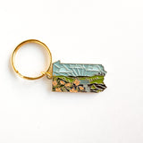 Pennsylvania Soft Enamel Keychain | Washington Outline Key Ring | Illustrated State Keychain 1.5"