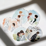 Literary Watercolor Sticker | Pride & Prejudice Sticker | Jane Eyre | Little Women | Watercolor Illustration | Book Lover Gift | Book Art