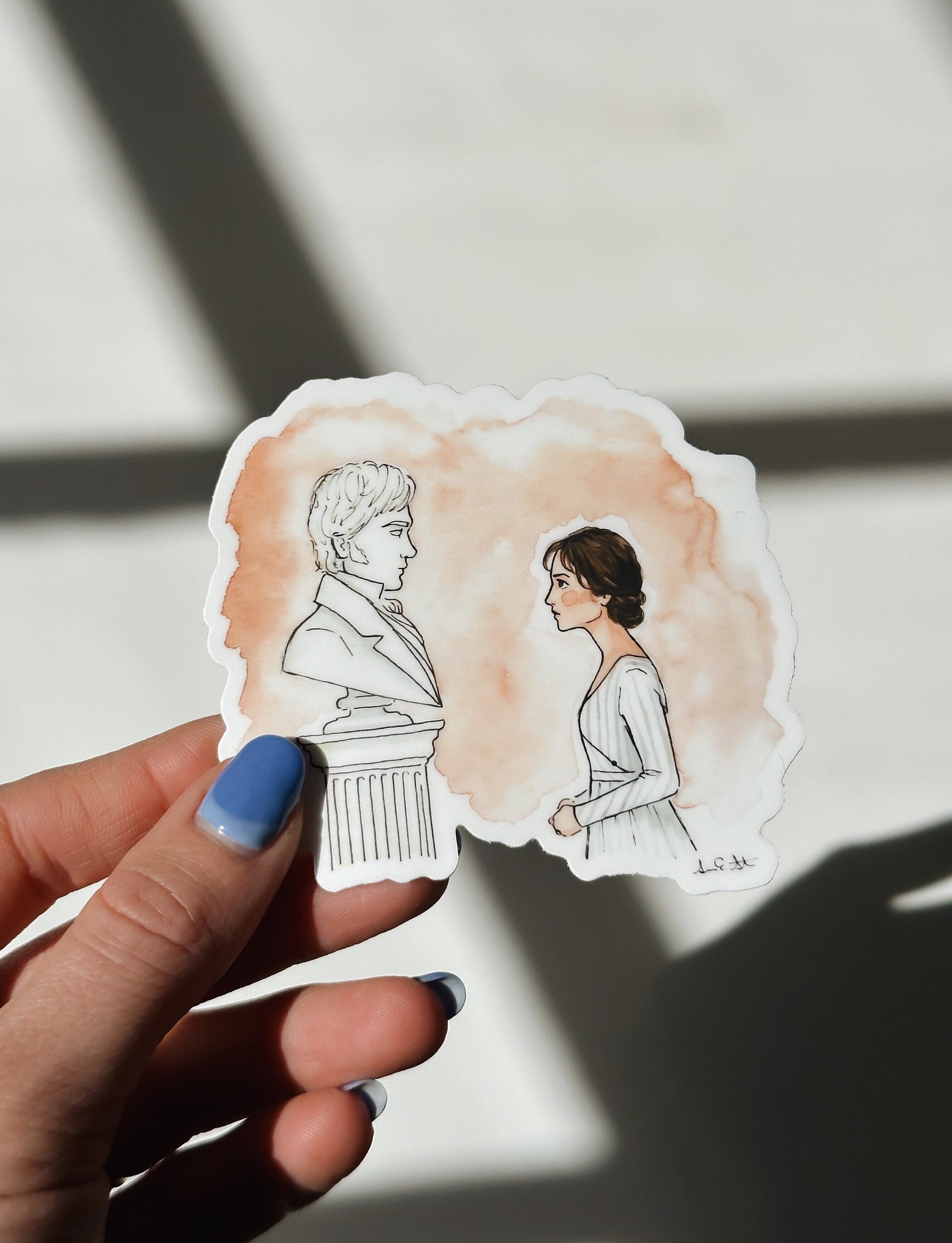 Literary Watercolor Sticker | Pride & Prejudice Sticker | Jane Eyre | Little Women | Watercolor Illustration | Book Lover Gift | Book Art