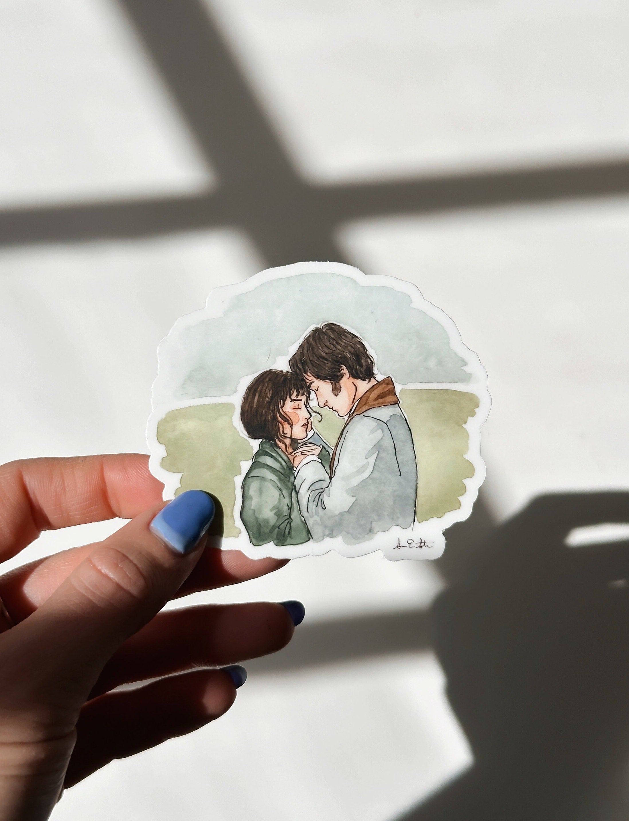 Literary Watercolor Sticker | Pride & Prejudice Sticker | Jane Eyre | Little Women | Watercolor Illustration | Book Lover Gift | Book Art