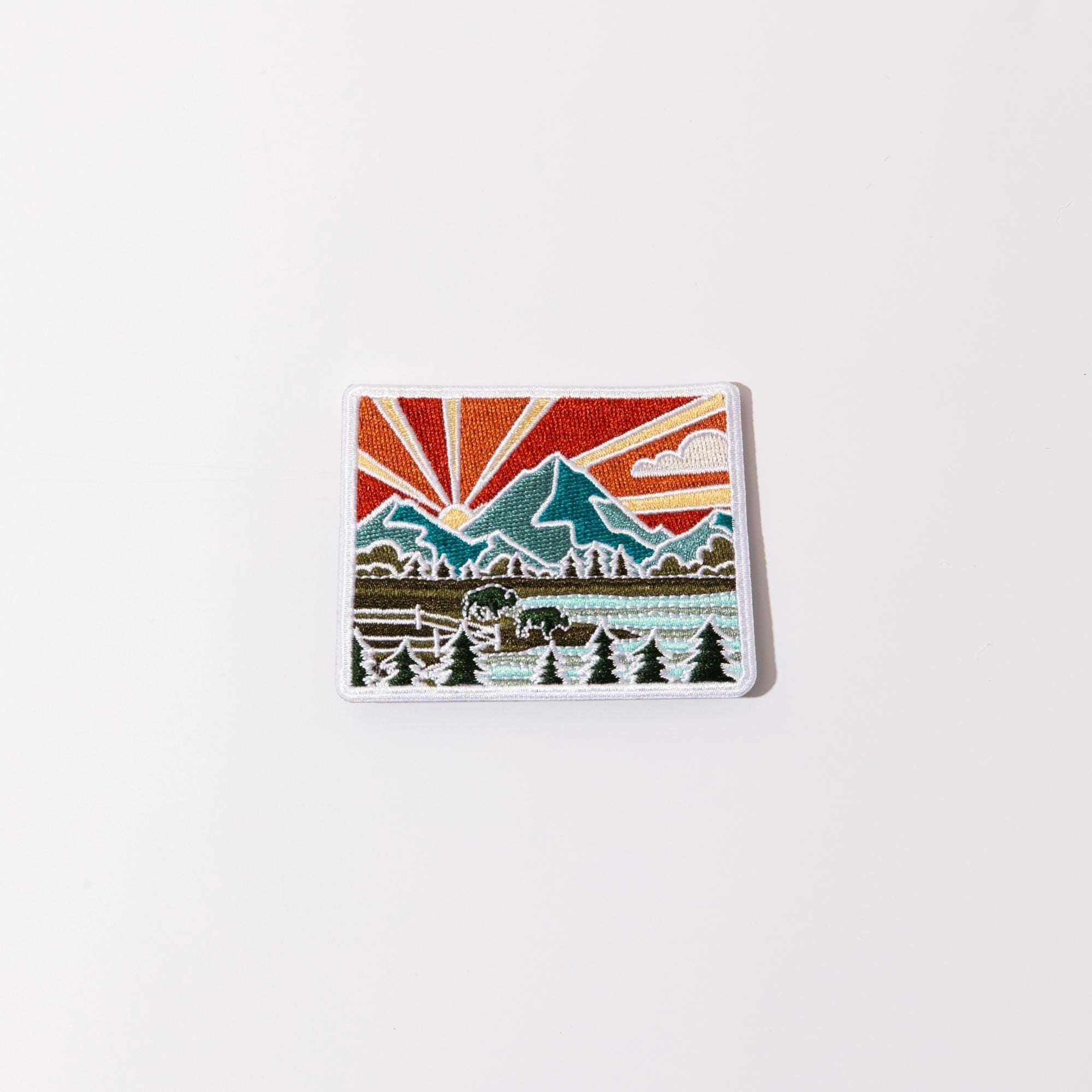 Wyoming Iron-On Patch | 3" Patch | Embroidered Sew-on or Iron-on Applique