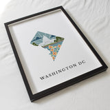 Washington DC Physical Art Print | State Wall Art | 5x7, 8x10, 11x14, 16x20 Archival Art Print | DC Illustrated Poster