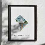 Washington DC Physical Art Print | State Wall Art | 5x7, 8x10, 11x14, 16x20 Archival Art Print | DC Illustrated Poster