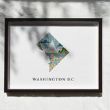 Washington DC Physical Art Print | State Wall Art | 5x7, 8x10, 11x14, 16x20 Archival Art Print | DC Illustrated Poster