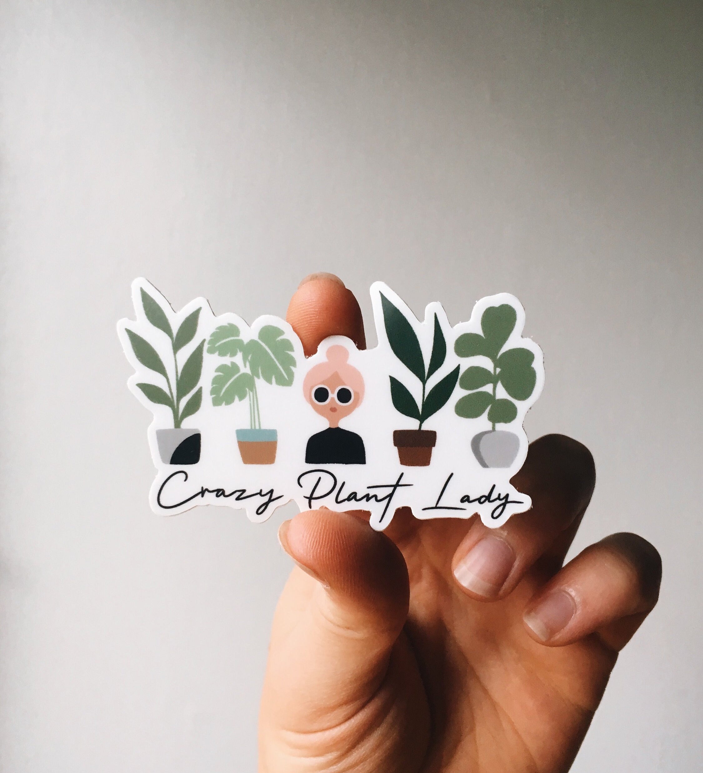 Crazy Plant Lady Weatherproof, Durable Sticker | Waterproof | Plant Lover | Monstera | Vinyl Decal | Water Bottle Sticker | Phone decal