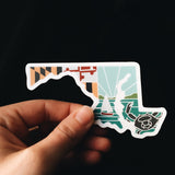 Maryland Durable Sticker | High Quality Bumper Sticker | United States Vinyl Decal | Weatherproof State Sticker | Water Bottle Sticker | 4"