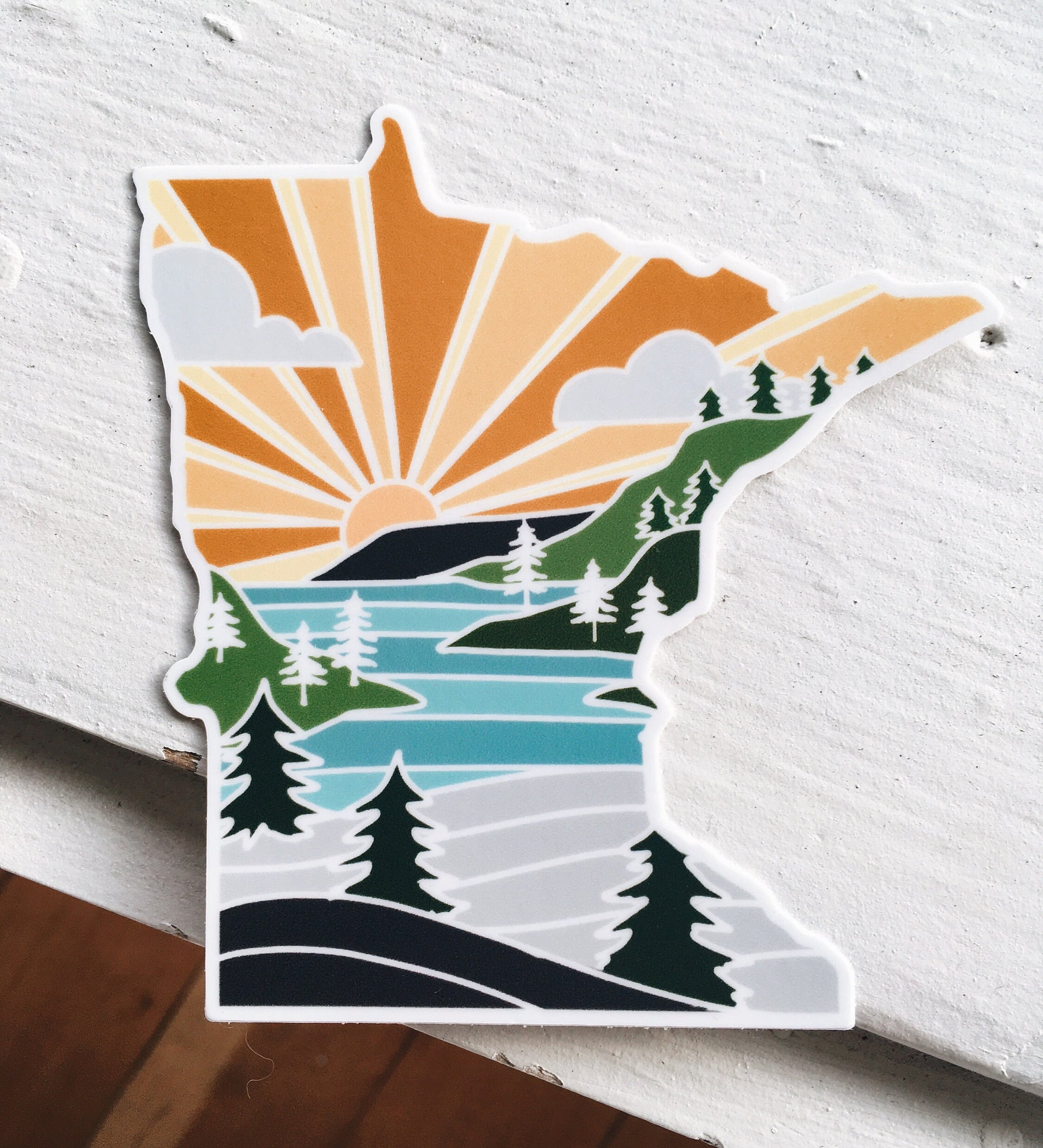 Minnesota Weatherproof Sticker | Durable Vinyl Decal | High Quality State Sticker | Outdoor Sticker | Minnesota Gift | Bumper Sticker | 4"
