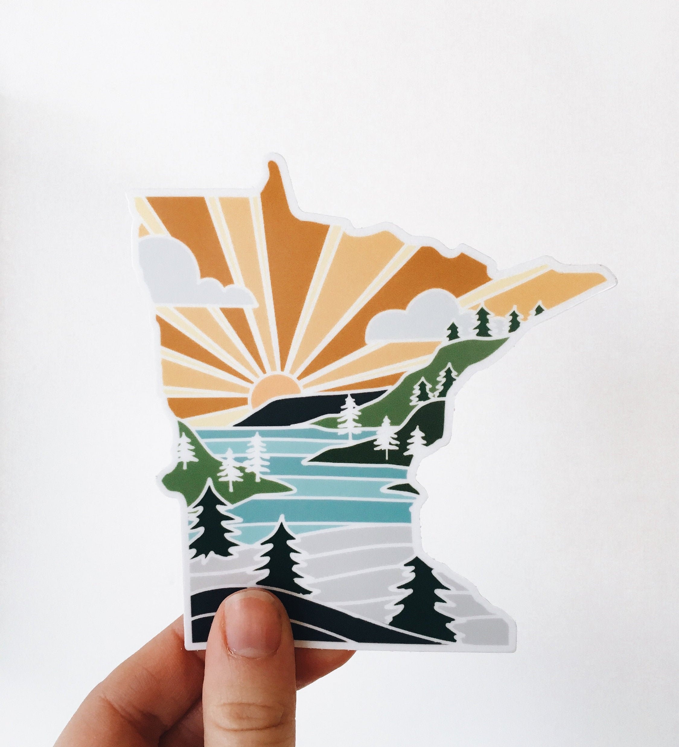 Minnesota Weatherproof Sticker | Durable Vinyl Decal | High Quality State Sticker | Outdoor Sticker | Minnesota Gift | Bumper Sticker | 4"
