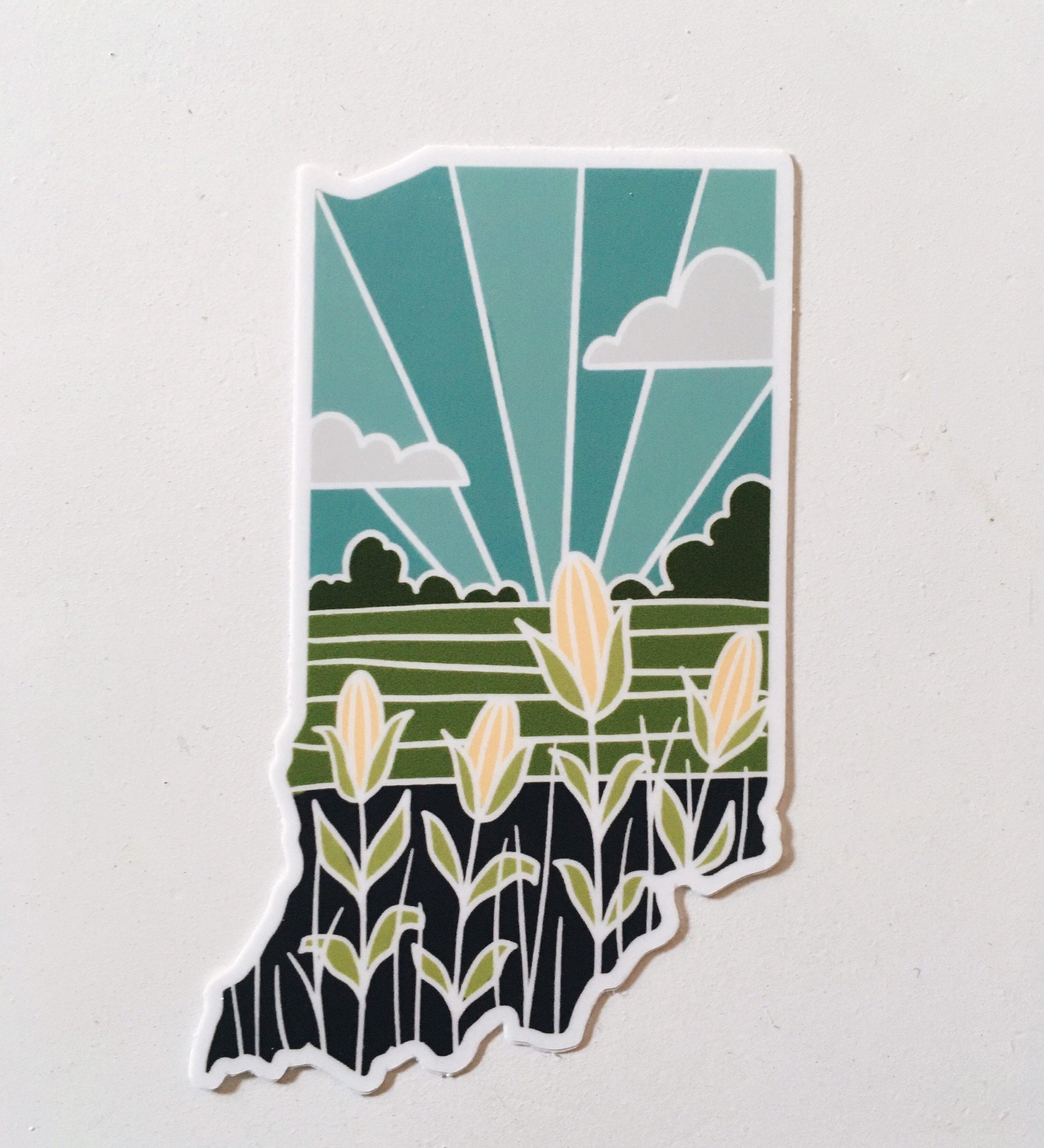 Indiana Durable Sticker | High Quality Bumper Sticker | United States Vinyl Decal | Weatherproof Sticker | Water Bottle Sticker | 4"