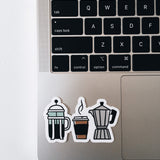 Coffee Weatherproof, Durable Sticker | Vinyl Decal | Waterbottle Sticker | Laptop decal | Coffee Lover Gift | French Press Sticker