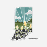 Indiana Durable Sticker | High Quality Bumper Sticker | United States Vinyl Decal | Weatherproof Sticker | Water Bottle Sticker | 4"