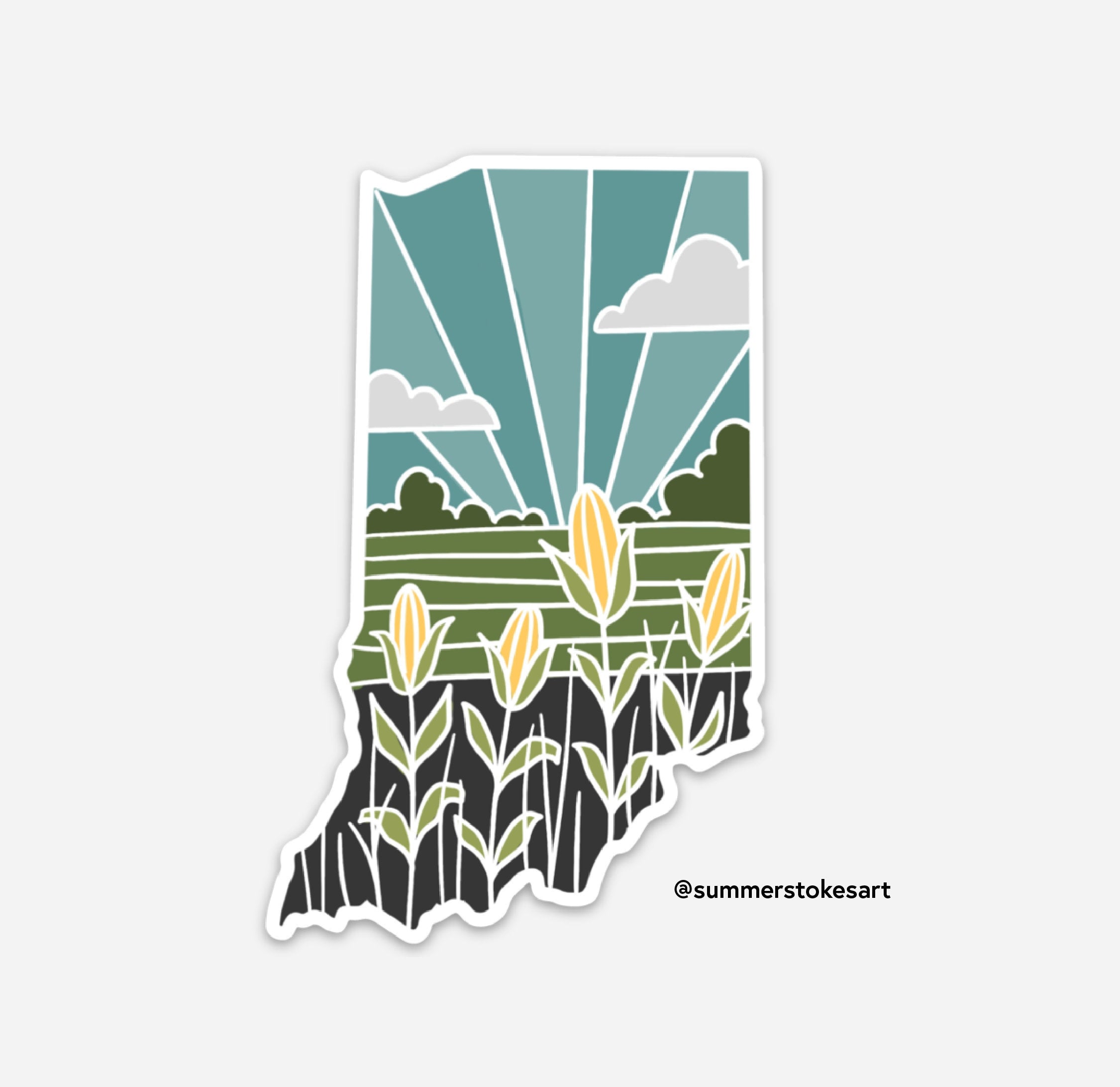 Indiana Durable Sticker | High Quality Bumper Sticker | United States Vinyl Decal | Weatherproof Sticker | Water Bottle Sticker | 4"