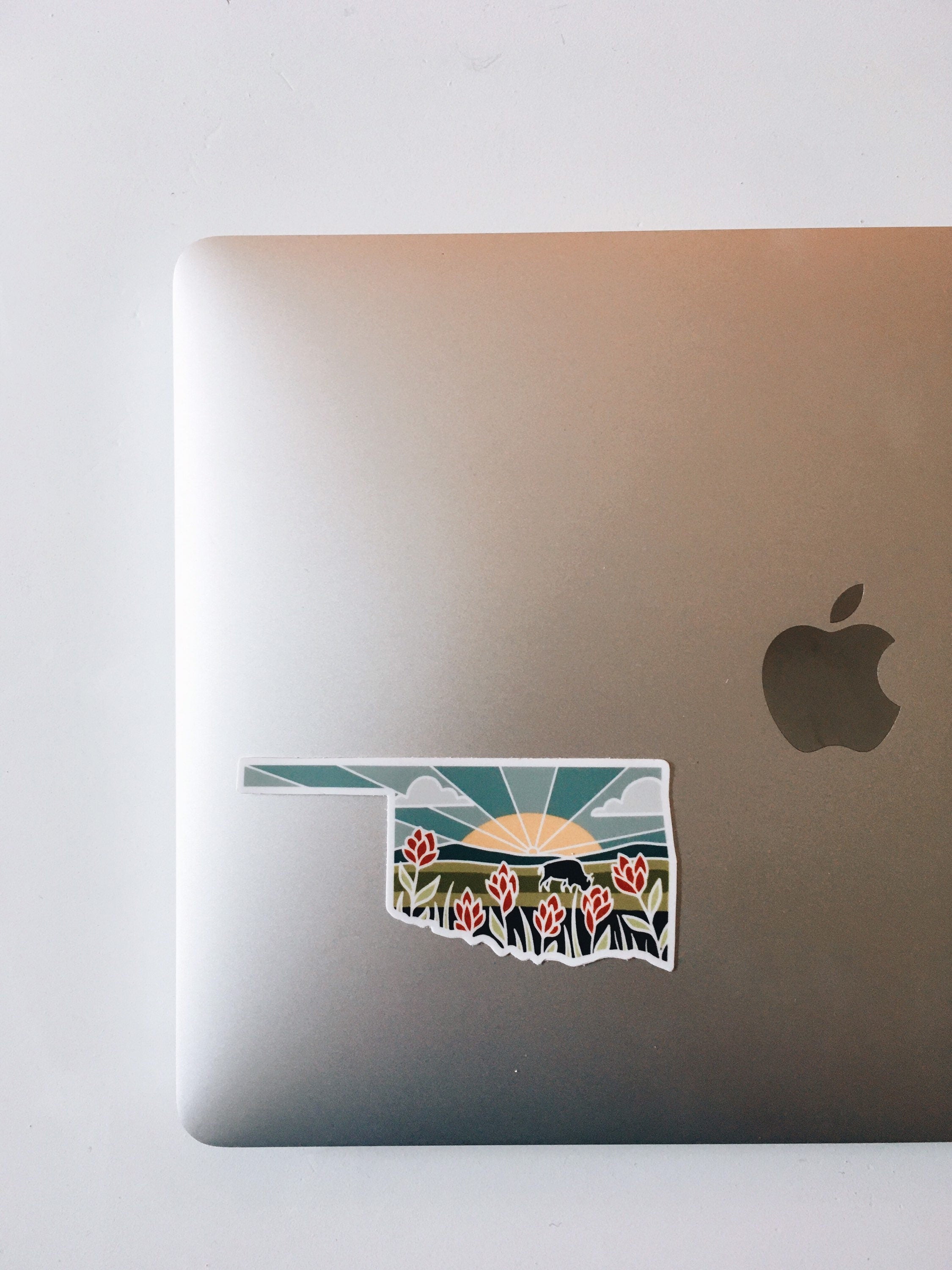 Oklahoma Durable Sticker | High Quality Bumper Sticker | United States Vinyl Decal | Weatherproof State Sticker | Water Bottle Sticker | 4"