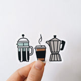 Coffee Weatherproof, Durable Sticker | Vinyl Decal | Waterbottle Sticker | Laptop decal | Coffee Lover Gift | French Press Sticker