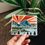 Wyoming Weatherproof, Durable Sticker | Wyoming Outline | Illustrated State Sticker | Vinyl Decal | Outdoor Sticker | Bumper Sticker | 4"