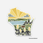 Wisconsin Weatherproof, Durable Sticker | Wisconsin Outline | Illustrated State Sticker | Outdoor Vinyl Decal | Bumper Sticker | 4"