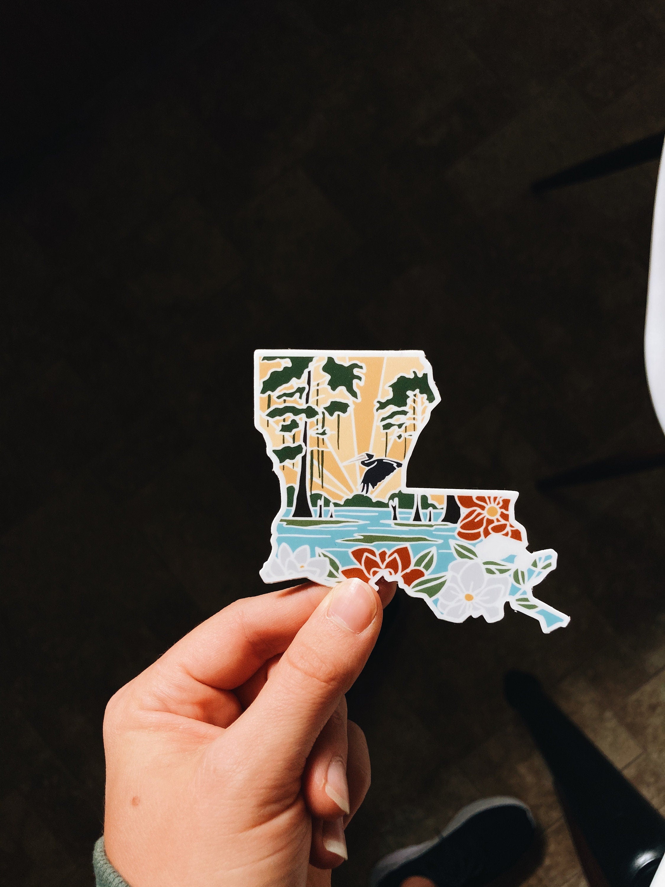 Louisiana Durable Sticker | High Quality Bumper Sticker | United States Vinyl Decal | Weatherproof Sticker | Water Bottle Sticker | 4"