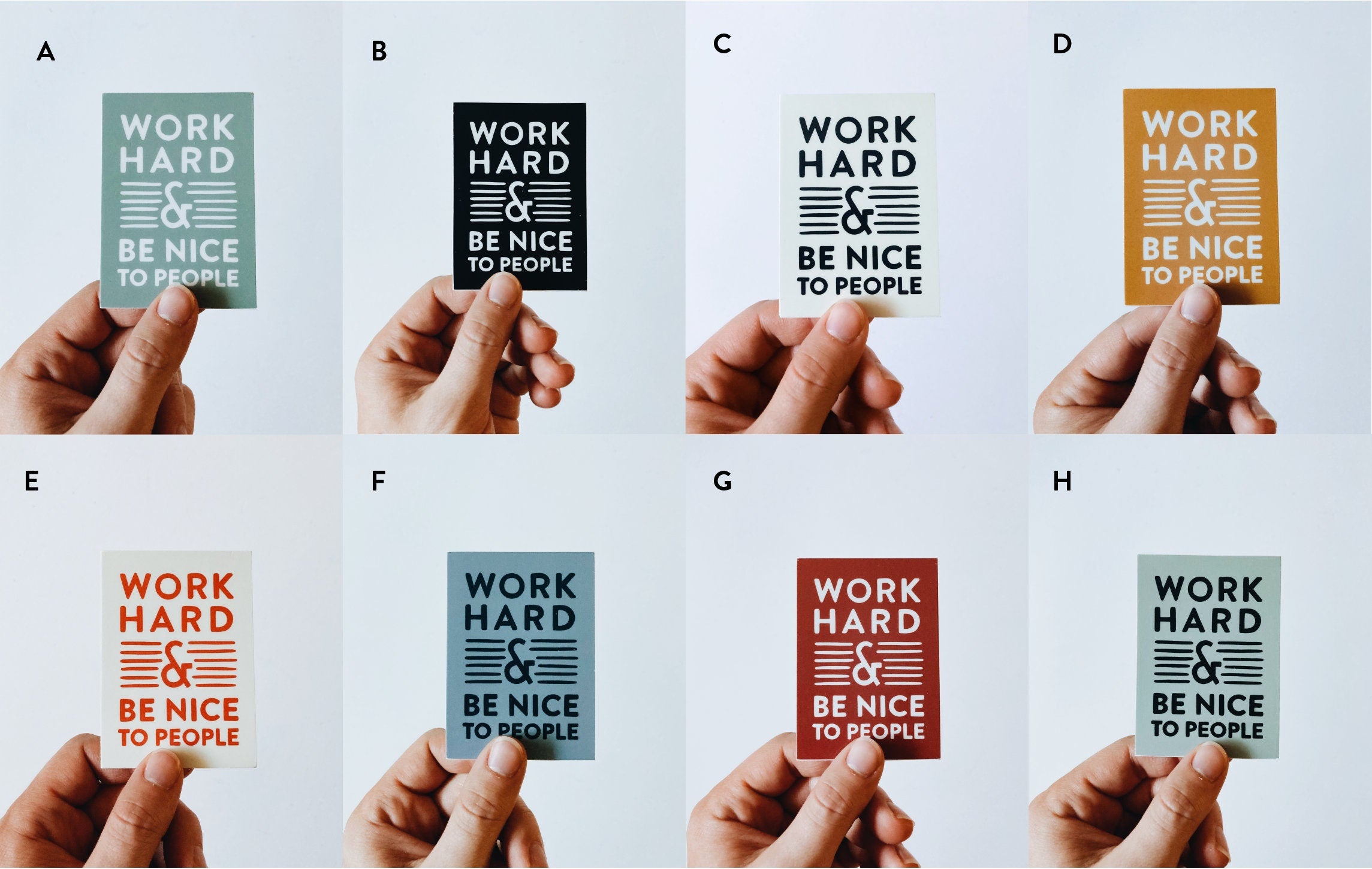 Work Hard & Be Nice To People Sticker | Weatherproof, Durable, Waterproof Vinyl Decal | Hydroflask, Laptop decal | Waterbottle Sticker