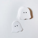 Cute Ghost Transparent Sticker | Waterproof Sticker | Vinyl Decal | Waterbottle Sticker | Laptop decal | Halloween | Spooky Season | Haunted