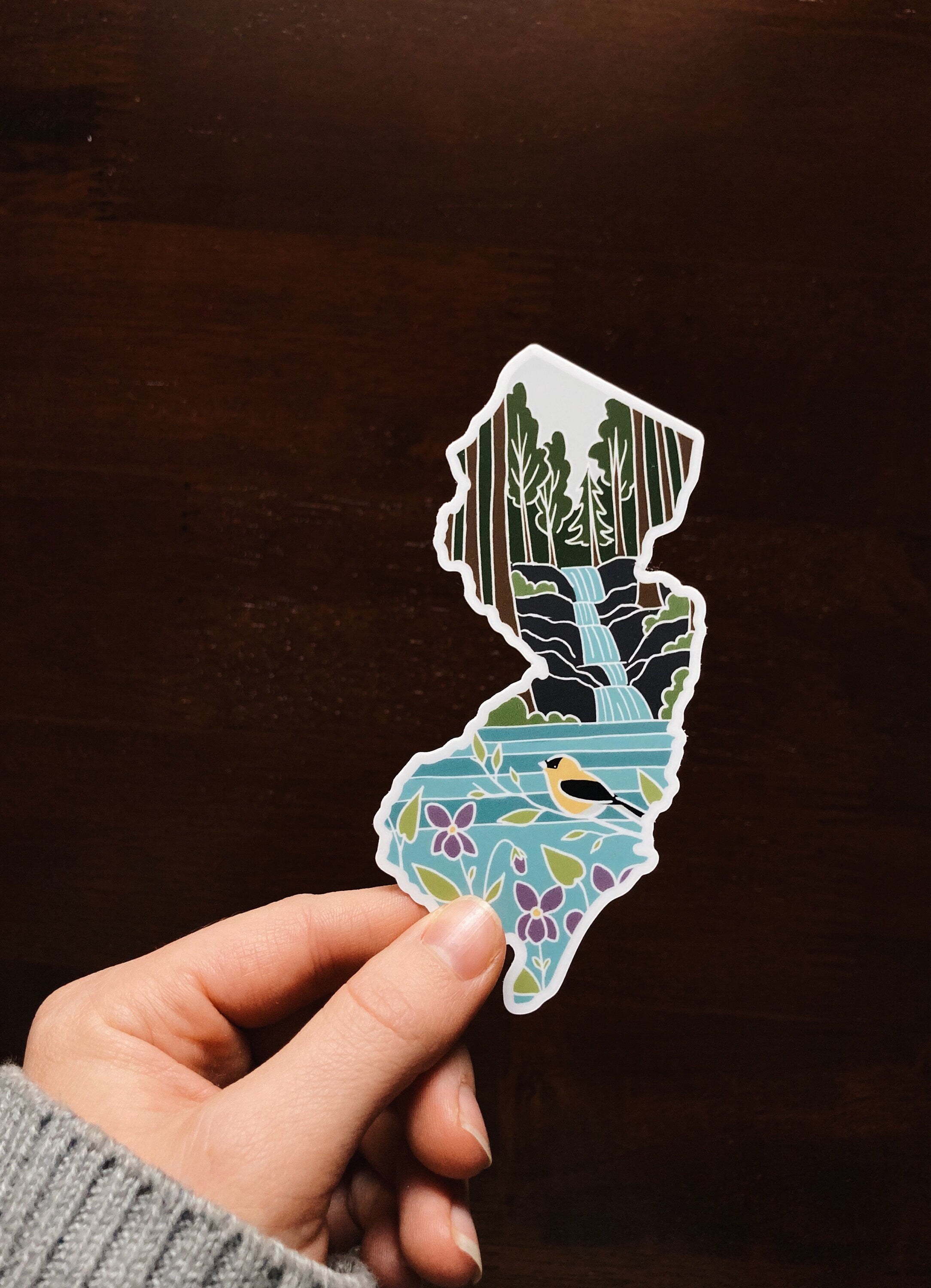 New Jersey Durable Sticker | High Quality Bumper Sticker | United States Vinyl Decal | Weatherproof Sticker | Water Bottle Sticker | 4"